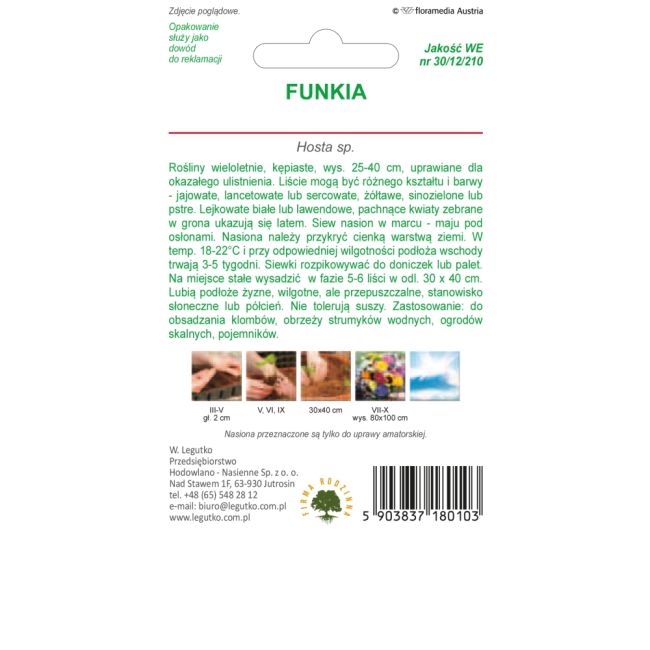 Funkia - mieszanka gatunków - Nasiona - W. Legutko