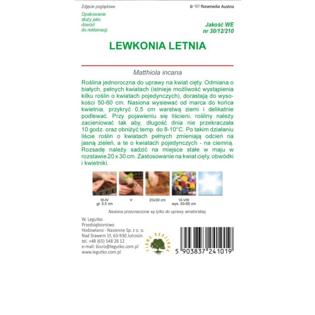 Lewkonia letnia - Excelsior - biała - Nasiona - W. Legutko