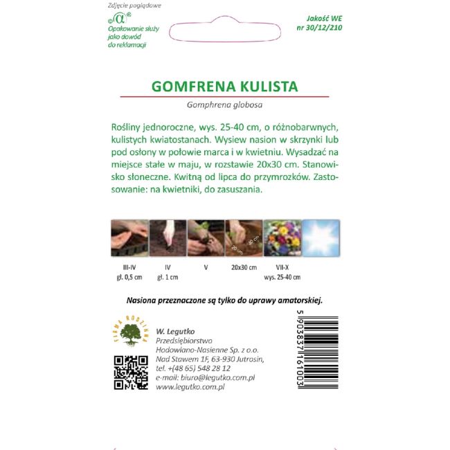 Gomfrena kulista - mieszanka - Nasiona - W. Legutko