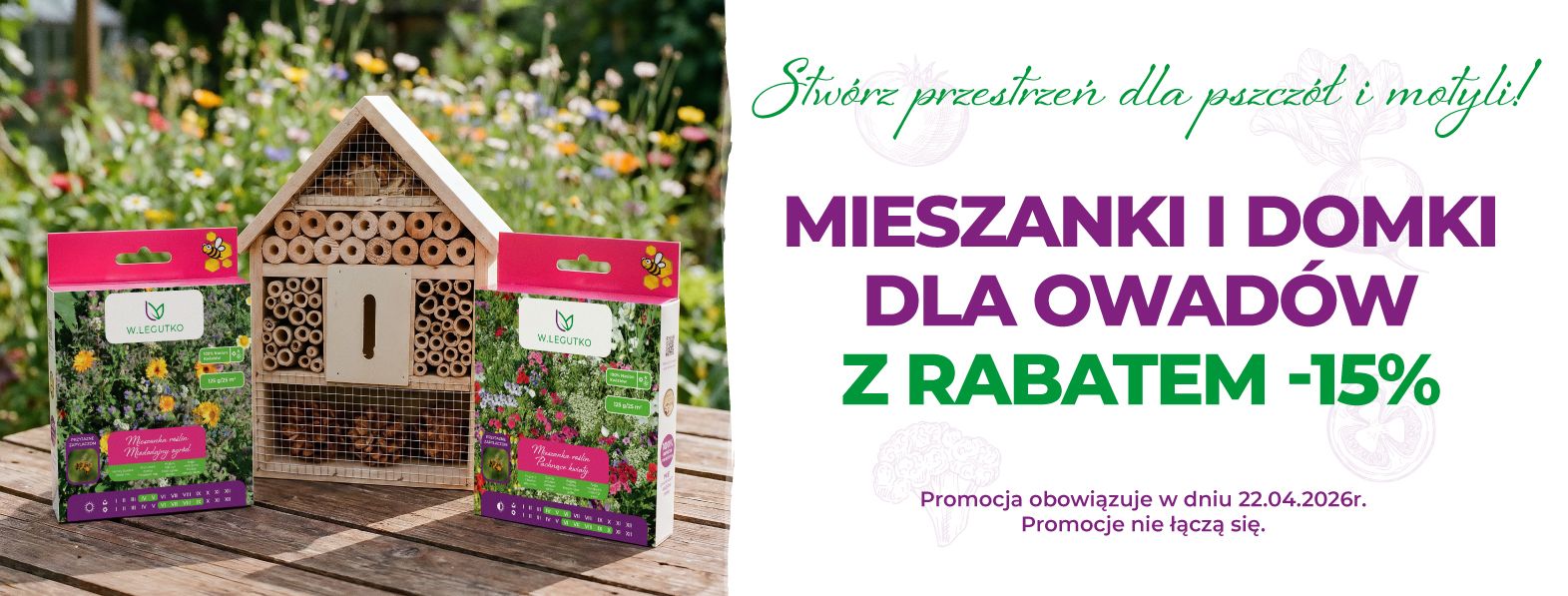 Mieszanki kwietne i domki dla owadów -15%