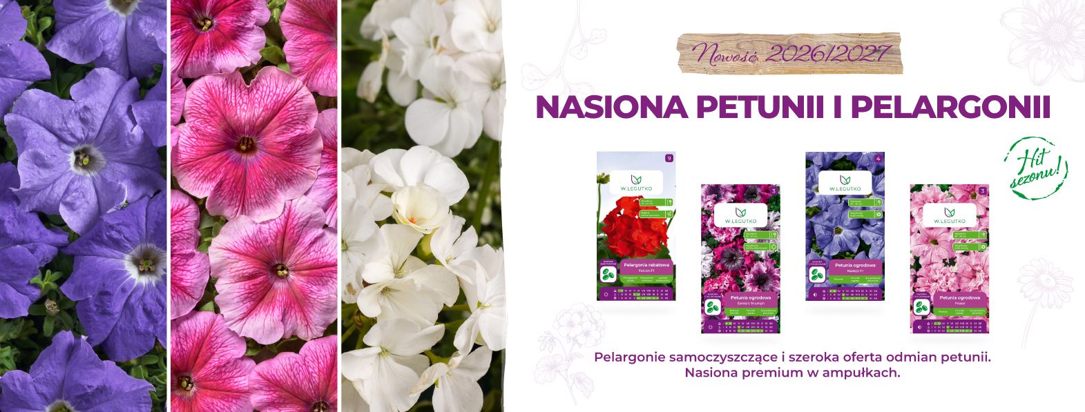 Hit sezonu. Nasiona petunii i pelargonii.
