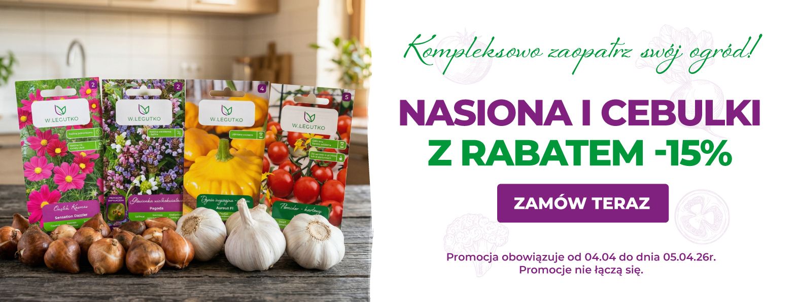Nasiona i cebulki z rabatem -15%